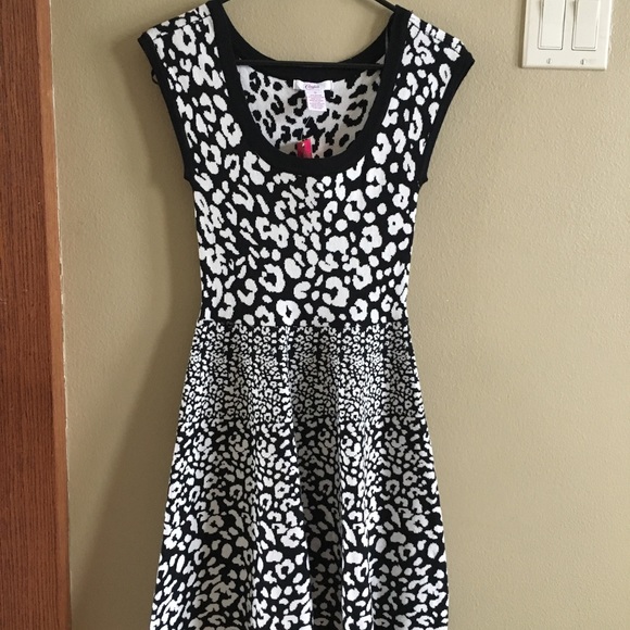 Candie's Dresses & Skirts - CANDIES black and white leopard sweater dress
